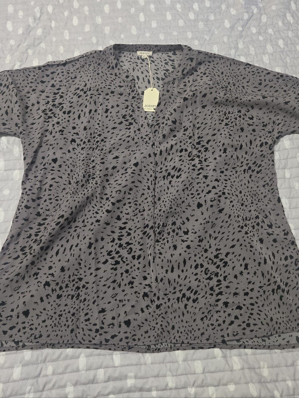 Jodifl Women's Gray Printed Tunic 3/4 Sleeves
